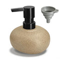 300ml 10oz Ceramic Hand Soap Dispenser, Refillable Modern Pump Dispenser for Hand and Dish Wash, Heavy & Sturdy Liquid Soap Dispenser for Kitchen Countertop and Bathroom (Brown)