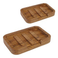 HTB 2 Pack Self Draining Soap Dish Teak Wood Keep Soap Dry | Wooden Soap Holder,Sponge Holder for Kitchen,Soap Saver for Shower, Bathroom, Sink, Bathtub,Kitchen and Countertop - color: 2pcs