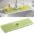 Faucet Mat for Kitchen Sink, Silicone Faucet Handle Drip Catcher Tray Mat, Silicone Kitchen Sink Splash Guard, Ideal Protective Tray for Stone Sinks in Kitchen & Bathroom - color: Green
