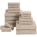 Modern Threads Air Cloud 18-Piece Towel Set - 100% Zero-Twist Cotton, 500 GSM, Quick Dry & Plush, Sand - color: Sand, size: 18 Pcs Towel Set