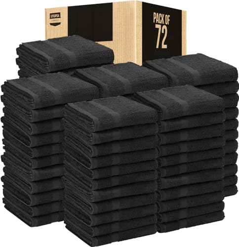 Utopia Towels Black Salon Towels, Pack of 72 (Not Bleach Proof, 16 x 27 Inches) Highly Absorbent Towels for Hand, Gym, Beauty, Spa, and Home Hair Care - color: Black, size: 72 Pack