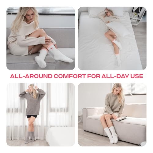 CoolMate Cozy Soft Cloud Socks, Fuzzy Socks for Women - color: D.03 - Embroidered Ribbon
