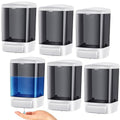 Hushee 6 Pcs Plastic Wall Mounted Soap Dispenser Commercial Manual Soap Dispenser Containers for Kitchen Shower Hotel(Black,33.8 oz 1000 ml) - color: Black, size: 33.8 oz 1000 ml