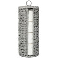 4 Mega Rolls Extra Toilet Paper Storage with Lid, Waterproof Plastic Wicker Toilet Paper Holder Basket Stand, Decorative Boho Covered Enclosed Toilet Tissue Organizer for Bathroom, Grey