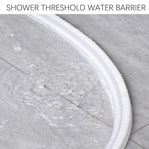Collapsible Shower Threshold Water Dam Water Barrier for Shower and Retention System and Keeps Water Inside Threshold Dry and Wet Separation Suitable for Bathroom and Kitchen (39Inch, Black) - color: Black, style: 39Inch