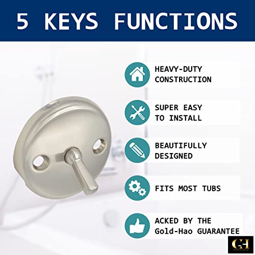 Bath Tub Waste Overflow Drain Trip Lever Face Plate for Bathtub with Matching Screws for Faceplate (Brushed Nickel) - color: Brushed Nickel