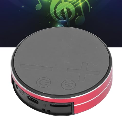 Bone Conduction Speaker, Bluetooth, AUX, Small Memory Card, Stereo, Water Proof, Intelligent Suction Cup Design, for Outdoor and Indoor Bathroom (Red) - color: Red