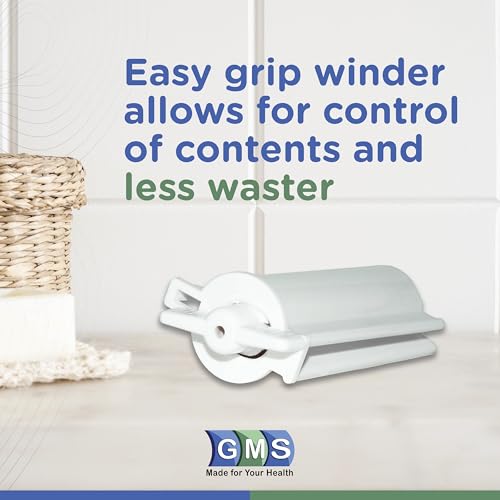 GMS Group Medical Supply, LLC Toothpaste Tube Winder - Toothpaste Squeezer with Simple Mess-Free Design - Also Ideal for Face Cream, Paste, Makeup, Paint - Suitable for Plastic & Metal Tubes (2 Pack)