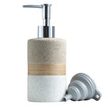 Ceramic Dish Soap Dispenser Set with Silicone Funnel, Hand Soap, Shampoo, Body Wash, Lotion Dispenser for Kitchen and Bathroom, Stainless Steel Pump, Non Slip, 12 Oz - color: Beige and White, size: 1xSoap Dispenser