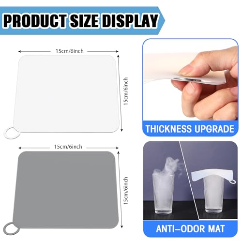 Yinkin 6 Pcs Drain Covers to Keep Bugs Out Silicone Shower Floor Tub Stoppers Bathtub Drain Stoppers Sewer Anti-Odor Mats Deodorizing Plugs for Bathroom(6 x 6 Inch,Square,White, Grey and Black) - color: White, Grey and Black, size: 6 x 6 Inch, style: Squa