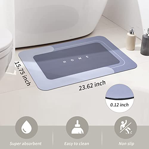 Housego Absorbent Bath Mat Magic Rug, Quick Drying Mat Magic Bath Mat Non-Slip Floor Rug Rubber Backed for Bathroom Kitchen Shower Sink, Water Absorbent (1PC, 15.7''x23.6'', Blue) - color: Blue, size: 1 Rectangular Piece (15.7" x 23.6")