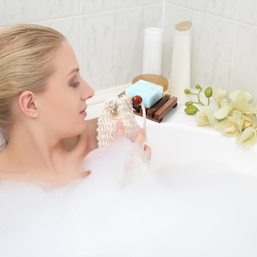 Baderke 36 Pcs Soap Saver Set for Packaging Gift Including Wooden Dish Holder Exfoliating Bag with Drawstring Soap Pads for Mother's Day Bar Wedding Baby Shower Homemade Gift(Brown Color) - color: Brown Color