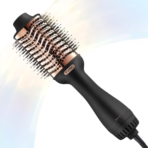 TYMO Hair Dryer Brush Blow Dryer Brush in One, 4 in 1 Ionic Hairdryer and Styler Volumizer with Oval Titanium Barrel, Hot Air Straightener for Smooth Frizz-Free Blowout, Gold, 2.85 Inch - color: Gold, size: 2.85 Inch
