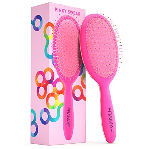 Framar Detangling Brush for Curly Hair – Hair Brushes for Women, Wet Hairbrush For Women, Hairbrushes, Pink Hair Brush Detangler, Reduces Breakage, Frizz and Static – Pink Brush - color: Pink