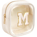 KOTORA Cute Travel Makeup Bag - Preppy Makeup Bag Sweet 16 Gifts Sister Girlfriend Gifts Monogram Makeup Bag Make Up Bag Large Cosmetic Bags for Women Friend Birthday Gifts Preppy Stuff - color: Beige, style: M