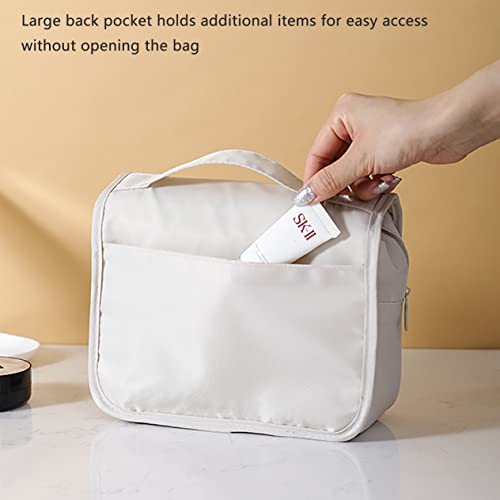 Hanging Travel Toiletry Bag for Women, Water-resistant Makeup Bag Cosmetic Organizer for Traveling Accessories Toiletries (Pink) - color: Pink