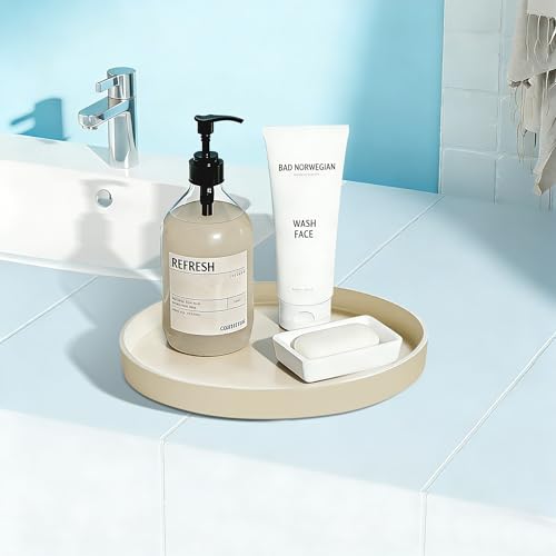1 Pack 9" Bathroom and Vanity Tray, ABS Bathroom Counter Organizer, Coffee Table Decor for Perfume, Candles, Keys &More. Kitchen Countertop Organizer, Decorative Tray Soap Holder, Yellow - color: Yellow, size: 9"