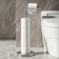 Cesun Extra Weighted Base Toilet Paper Holder Stand - SUS304 Rust Proof Free Standing Tissue Roll Holder for 4 Rolls, No Tipping, No Slipping, Brushed Nickel - color: Brushed Nickel