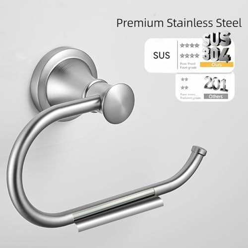 Brushed Nickel Toilet Paper Holder - Wall Mounted | Rustproof Bathroom Accessory, Durable Wall Mount Roll Hanger for Toilet Tissue，Rotary Toilet Paper Reel European - color: Brushed Nickel