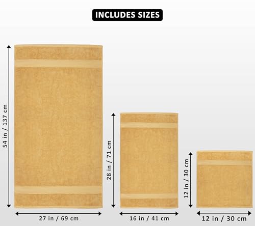Utopia Towels 8 Piece Luxury Towel Set – Majestic Plush, Super Absorbent & Quicker-to-Dry, Thick 100% Ring Spun Cotton Towels for Bathroom, Spa & Hotel – 2 Bath, 2 Hand, 4 Washcloths, Champagne - color: Champagne, size: 8 Pieces Towel Set