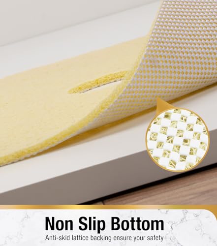 HITSLAM Shower Mat, 32 x 24 Inch Non Slip Bath Mat for Tub, Soft PVC Loofah Bathtub Mats with Drain Holes, Quick Drying Bathroom Stall Floor Mat, Bathroom Accessories Without Suction Cup, Beige - color: Beige, size: 32" x 24" (Rectangular)