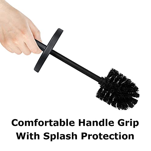 Blue Donuts Toilet Brush and Holder – Cleaning Brush Holder, Toilet Brush with Holder, Toilet Bowl Cleaner Brush and Holder, Stainless Steel, Black - color: Black
