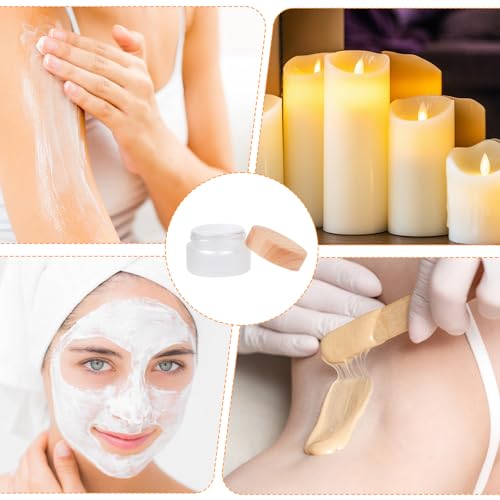 6Pcs Glass Lotion Cream Container with Lid Refillable Empty Sample Cosmetic Jar for Makeup Scrub Cream Toiletries Home Travel (20ml) - color: Clear, size: 20ml