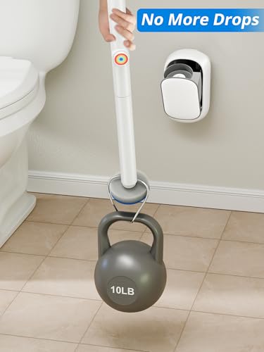 Disposable Toilet Cleaner Wand and Holder Set, Wall Mounted Toilet Bowl Brush Kit with 12 Refill Heads, Hygienic Toilet Cleaning System for Bathroom and RV - size: Toilet Brush + Storage Caddy + 12 Refills