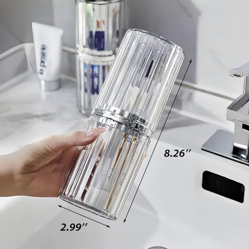 Toothbrush Travel Case, Travel Toothbrush Holder with Toothbrush Head Cover Cap for Travel, Business Trip, School, Camping, Home (Silver) - color: Silver