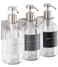 Shower Shampoo Dispenser Wall Mounted – 3 Refillable 16.9 oz Clear Bottles with Stainless Steel Pumps & No-Drill Adhesive Holders – Soap Dispenser Set for Bathroom (3 X Clear/Silver) - color: 3 X Clear/Silver