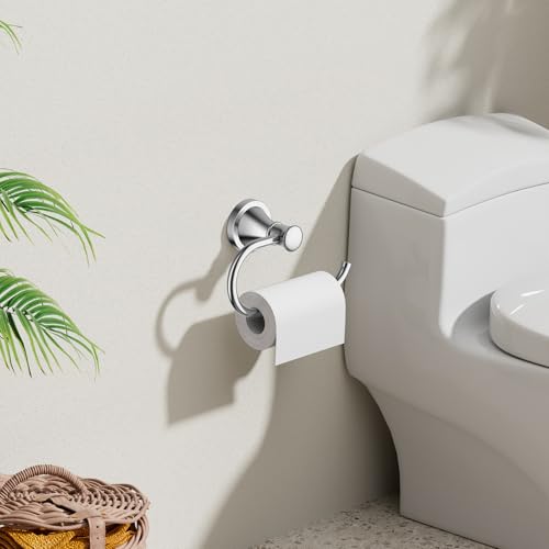 BESy Polished Chrome Toilet Tissue Paper Holder Polished Chrome Bathroom Accessories Toilet roll Paper Hanger, Wall Mounted, Rustproof - color: Polished Chrome