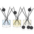 Reed Diffuser Set of 3 | Aromatherapy Fragrance Oil | 12 Sticks and 6 Rattan Balls, 3 x 50ML | Home, Office, Bathroom, Bedroom Essentials (Eucalyptus, Jasmine, Lemongrass, Sky Blue)