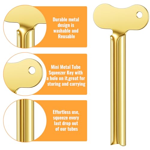 4 PCS Toothpaste Squeezer, Metal Tube Squeezer, Stainless Steel Toothpaste Roller, Manual Tube Wringer Key Dispenser for Cream Cosmetic Paint Squeezing Aids