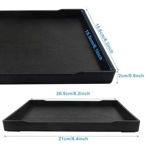 Small Bathroom Vanity Tray, 8.5 inch x 6.3 inch, Black | Soap and Sponge Holder, Rectangular Serving Tray, For Candle, Lotion Bottles, Scrubber - color: Black, size: 8" x 6" x 0.7"