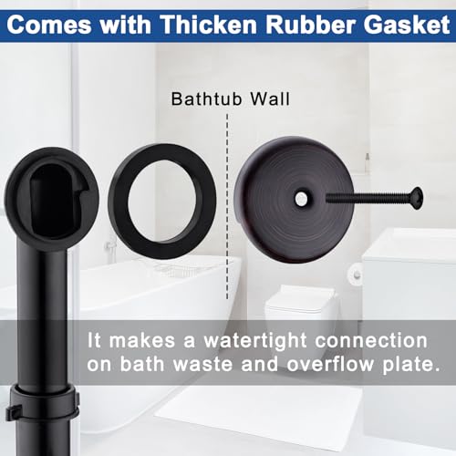Brass Tip-Toe Tub Drain Kit with Basket Strainer and Single Hole Overflow Faceplate, Oil Rubbed Bronze - color: Oil Rubbed Bronze, style: 1-hole