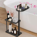Bathtub Tray Table, Freestanding Bath Side Table Tub Tray Caddy, 3 Layer Bamboo Bath Board Shelf, Bathtub & Bathroom Accessories, New Home Gift for Mom, Housewarming, Anniversary, Wedding - color: Black