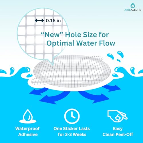 100 Pack Disposable Shower Drain Hair Catcher Mesh Stickers - Peel & Stick Drain Strainers to Prevent Clogs, Strong Waterproof Adhesive, Mess-Free Disposable Drain Covers for Shower & Bathtub - size: 3.5" Round - 100