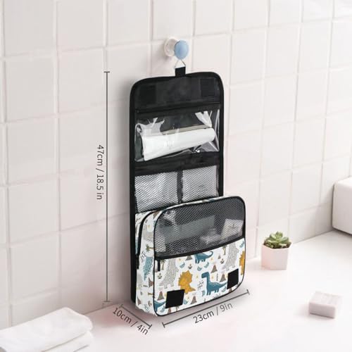 senya Hanging Travel Toiletry Bag Kit Makeup Case Cosmetics Organizer for Men Women - color: Kids Cartoon Dinosaurs