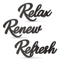 3 Pieces Bathroom Decor Wooden Bathroom Sign,Relax Renew Refresh Sign (Black-large) - color: Black-large