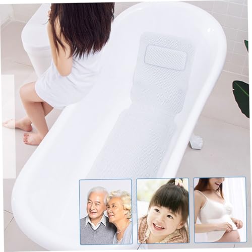 Bathtub Pillows, Full Body Bath Pillow 50x14 Soft Long Bath Pillow Non-Slip Bath Pillows for Tub Cozy PVC Full Body Pillow with Suction Cups Luxury Bath Pillows for Tub Neck Head