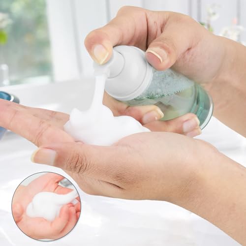 Travel Foam Pump Bottle - 2oz Small Size Foaming Hand Soap Dispenser - Mini Portable Mousse Lash Shampoo Kit Container for Hair - Empty Leak Proof Plastic Color Foamer for Liquid Toiletry 4Pack - color: Og-5dec-3lub