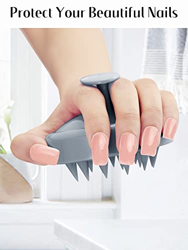 HEETA Scalp Massager Hair Growth, Soft Silicone Scalp Scrubber Shampoo Brush for Exfoliation, Dandruff Removal Head Massage Stress Relax, Wet & Dry Use for Thick Thin Curly Hair Care, Sky Gray - color: 04-sky Gray