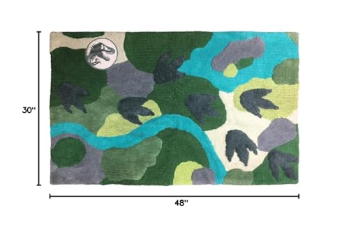 Jurassic World 2 Kids Room Non Slip Area Rug, 30" in x 48" in, (Official Licensed Product) By Franco - color: Jurassic World 2