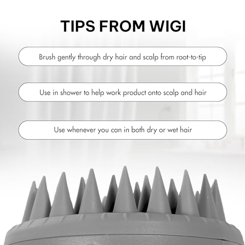 Hair Scalp Massager with Gift Set, Scalp Scrubber for Hair Growth & Dandruff Removal, Shampoo Brush with Soft Silicone Bristles - color: Gray