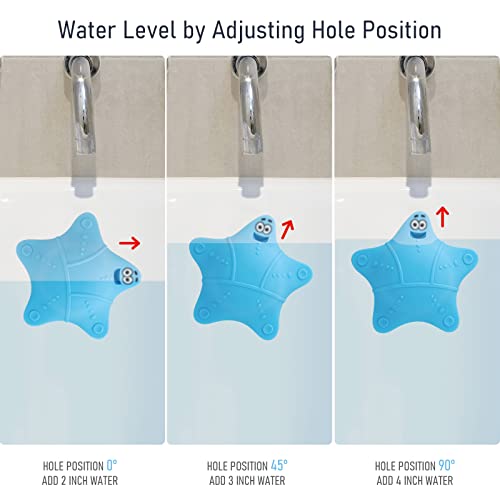 Bathtub Overflow Drain Cover, Bath Accessories, Soak Bath Overflow Drain Cover, Silicone Bath Tub Drain Plug with 5 Suction Cups, Adds Inches of Water for Deeper Bath, Tub Overflow Drain Stopper(Blue) - color: Blue