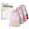 ZOMCHI Foaming Bar Holder for Shower, Mesh Hanging Pouches with Loop, Designed for Body, Shampoo & Conditioner Bars, Color-Labeled Set (3 Pack, Pink)
