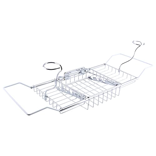 Bath Tray,Bathtub Caddy Tray for Luxury Bath European Bathtub Caddy and Tray Expandable Bath Tray,Bathtub Caddy Tray for Luxury Bath with Extending Sides Wine Glass Holders and