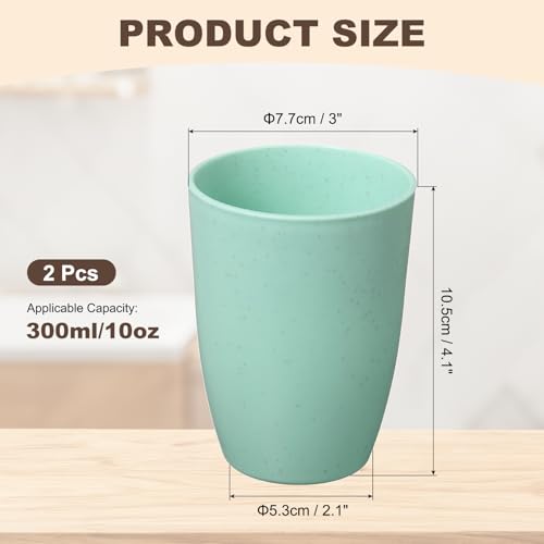 uxcell 2 Pcs Simple Toothbrush Cup, 3 x 3 x 4.1 Inch Bathroom Tumbler Reusable Plastic Cup Set for Storing Toothpaste Toothbrushes Combs Water Beverages, Light Green - color: Light Green