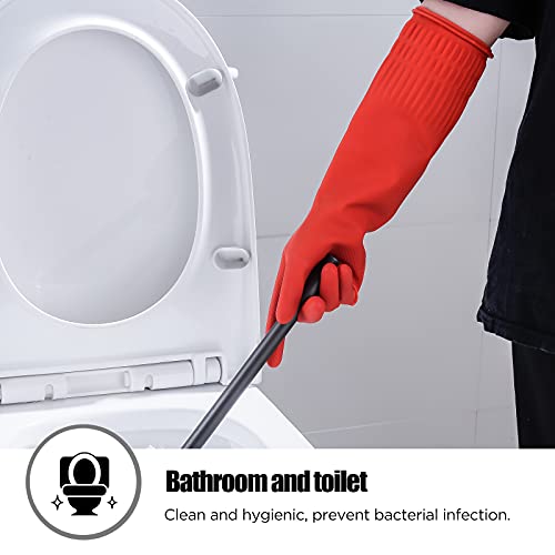 Rubber cleaning gloves 1 or 3 Pairs for kitchen,Cotton Lining,Dishwashing gloves long with lined,Reuseable. - size: Medium (Pack of 1), style: 1