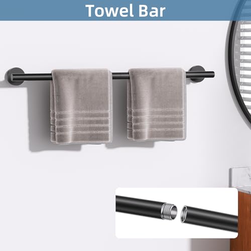 10 Pieces Matte Black Bathroom Hardware Accessories Towel Bar Set Black Towle Racks for Bathroom Wall Mounted Stainless Steel Toilet Paper Holder Towel Holder Kit - color: Matte Black, size: 10 Pieces A